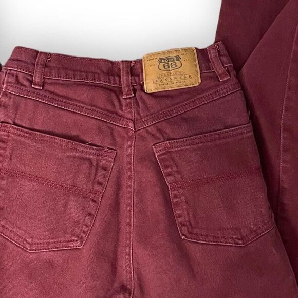 Route 66  Burgundy Red Denim Jeans Vintage Classic READ DESCRIPTION Size 3/4 - Picture 9 of 9